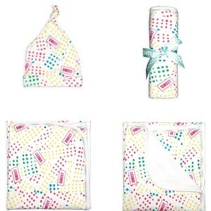 Baby noomie x Robyn Blair Dots Print Blanket and Hat NWT